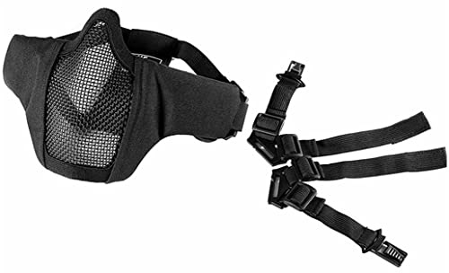 OneTigris 6 Foldable Half Face Mesh Mask Comfortable Adjustable Tactical Lower Face Protective Mask (Black)
