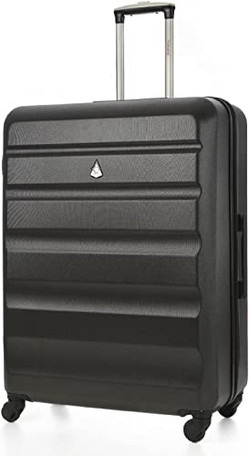 Aerolite XL Große Leichter ABS Hartschale 4 Rollen Trolley Koffer Reisekoffer Hartschalenkoffer Rollkoffer Gepäck, 79cm, Kohlegrau
