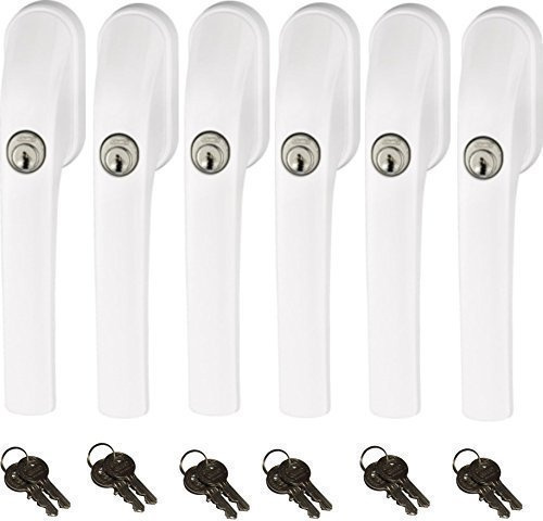 Abus FG300 Bloqueable Manilla Ventana, Blanco, Im Set 6 Piezas Todos los Llaves Iguales AL0089 con Total 12 Llave