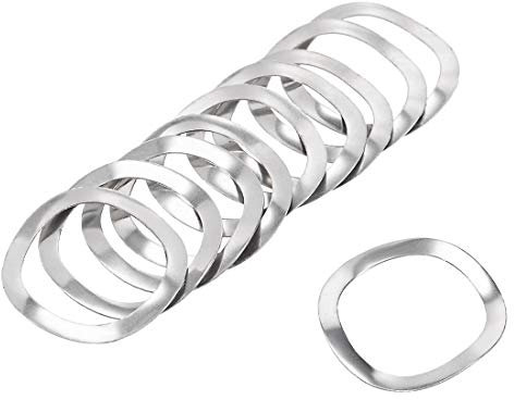 sourcing map 10 pièces Rondelle élastique ondulée 19,5 x 25 x 0,3 mm rondelle à ressort ondulée en acier inoxydable 304 pour boulon à vis
