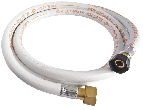 SOMATHERM FOR YOU, Flexible caoutchouc pour gaz Butane/Propane - Longueur 1 mètre - Raccords écrou tournant 20/150 et 15/21 - Durée de vie 10 ans - Idéal pour appareils à gaz