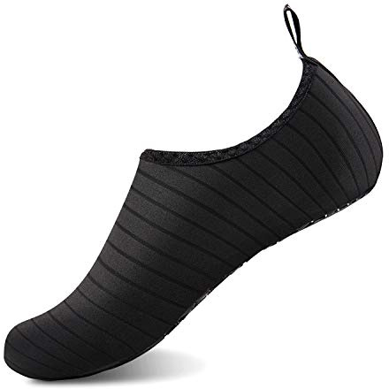 IceUnicorn - Scarpette da nuoto unisex, per sport acquatici, spiaggia, piscina, surf, yoga, Nero (Nero ), 48/49 EU