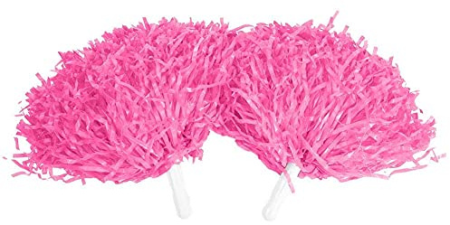 Keenso 2pcs Cheerleading Pompoms 8 Colors Pom-Pom-Pom-Pom Girls Special for Kindergarten Dance Accessories Cheer Poms Activities for Kids Style Straight Handle