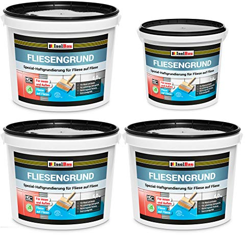 Isolbau Fliesengrund Blau 21 kg - Fliese auf Fliese Fliesen-Grundierung für Wand- & Bodenfliesen im Innen- & Außenbereich