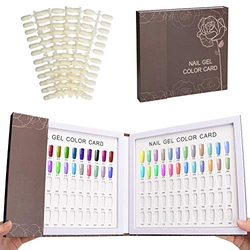 Noverlife Présentoir de 120 couleurs d'ongles avec 120 faux ongles, tableau d'affichage pour vernis à ongles, échantillons de couleurs pour nail art, échantillons de couleurs en carton pour salon
