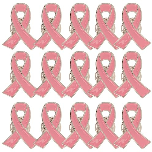 HEALLILY 30 Épingles en Émail Broche de Sensibilisation Au Cancer du Sein Accessoires Décoratifs en Tissu Rose Ruban Badge Épingle à Bretelle Rose