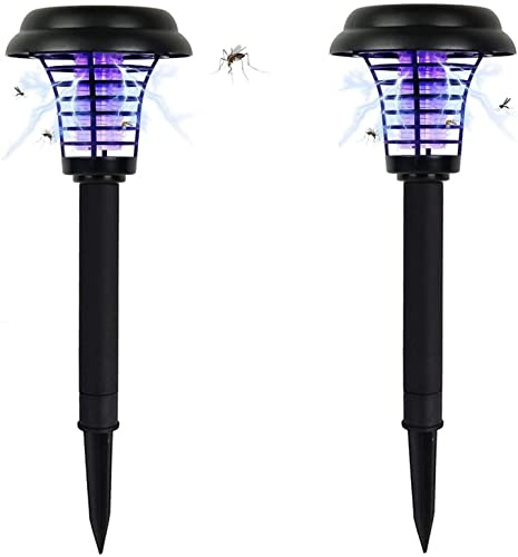 HULA Moskito-Mördarlampa, 2-pack Solara Väggskyddslampor Utomhus Solar Moskito-Mördarlampa LED-Moskito-Zapper Vattentät (Väg)