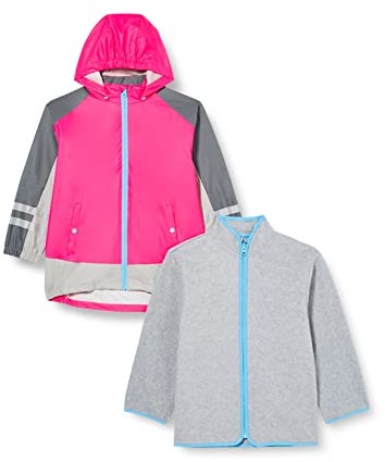 Playshoes Giacca funzionale impermeabile 3 in 1, Giacca antipioggia impermeabile Unisex - Bambini e ragazzi, rosa fluo, 86
