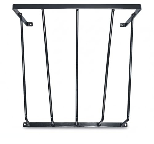 Heavy Duty Steel Wall Hay Rack by Dutch Ranch| Steel Hay Rack for Sheep, Goats & Livestock | Hay Feeder Wall Mount for Easy Hay Storage | Black Hay Rack for Blanket Storage | 18.5 Long | Made in USA