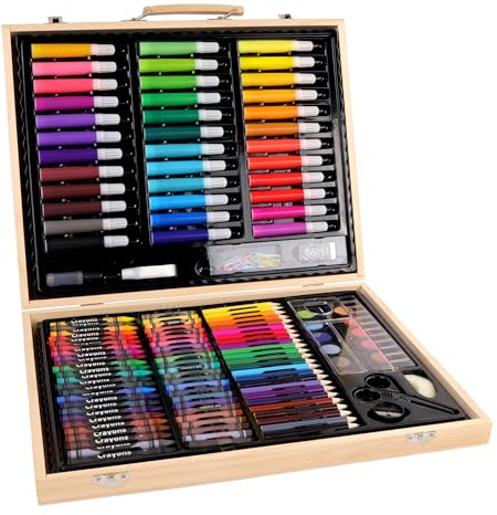 MAIN D'ARTISTE - Ritväska med 150 stycken - kreativ fritid - 030227 - Färgläggning - Trä - Ritlåda - Kreativitet - Manuella aktiviteter - Komplett kit - Plastkonst - Från 5 år