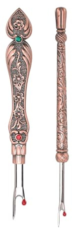 HERCHR 2-teiliges Nahttrenner-Set aus Metall, Nahttrenner-Fadenentferner-Werkzeug, DIY-Handstichentferner aus Metall, Fadenentferner Für Handarbeiten Und Lederarbeiten(Rosa)