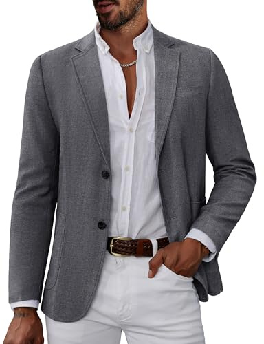 PJ PAUL JONES Giacca da uomo, sportiva, Regular Fit, per il tempo libero, blazer moderno, per il tempo libero e il business, giacca da lavoro, grigio scuro, L