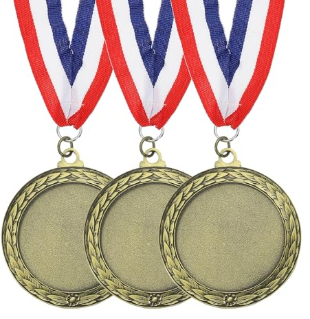 PATIKIL 3 st prismedaljer, första prisvinnaren medaljer med halsband, guld