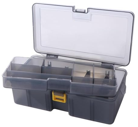 Scatola staccabile a doppio strato per attrezzatura da pesca, custodia per esche da pesca, custodia trasparente impermeabile per attrezzi da pesca, accessori da pesca