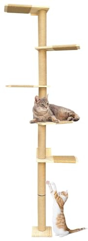 Dromzen Albero Tiragraffi per Gatti a 5 Livelli (205 cm), Torre per Gatti