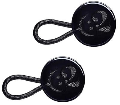 C2 2Pcs Medium Shirt Collar Button Extenders - Black - 18L