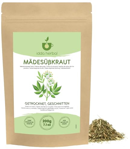 IDDA Herbal Ulmaria Infusión 200g, Hierba Reina de los Prados Seca y Cortada, Té de Hojas Sueltas