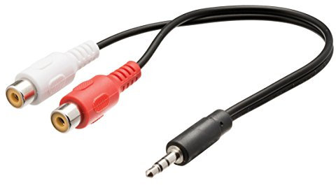 Valueline VLAP22250B02 - Câble audio stéréo - 3,5 mm Mâle vers 2x RCA Femelle - 20cm