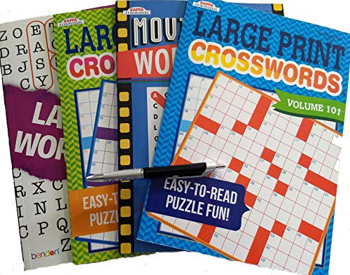 Brain Games Puzzle Books Packs for Adults Large Print: 2 Great Big Crosswords and 2 Great Big Word Finds Puzzles