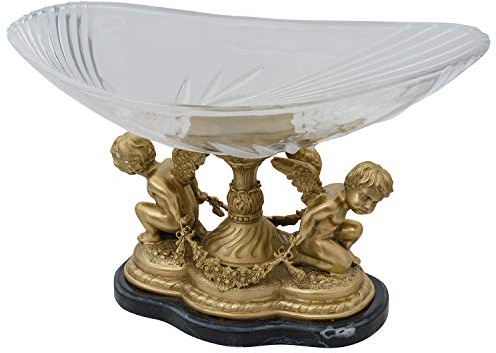 aubaho Scultura in Bronzo Anticato Figura Scodella Ciotola Vetro Stile Antico Angelo