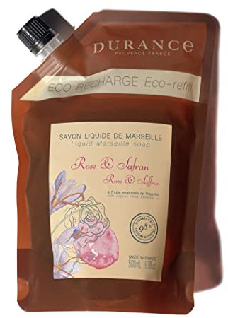 Durance - Nachfüllpackung Savon de Marseille, flüssig, 500 ml, Rosa und Zafferan