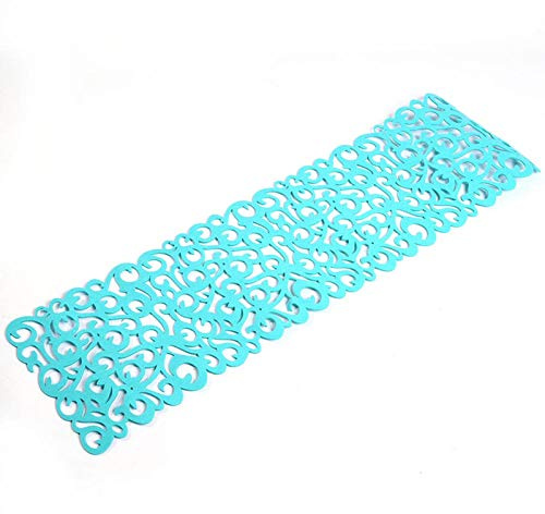 Runner da Tavola in Feltro, 29 *102cm 7 Colori Rettangolo Forma Feltro Tovaglia Runner Tovagliette, Motivo Traforato a Fiori, Sottobicchiere, Accessorio per Decorare la Sala da Pranzo, Lavabile(Verde)