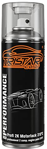TRISTARcolor 310°C hitzebeständiges Lackspray in Feuerrot glänzend Spraydose Sprühdose Rostschutz für Auspuff Motor Autolack schnell trocknend 400ml