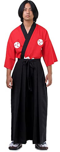 PRINCESS OF ASIA Japanisches Samurai Kimono Set Kendo Gi Happi Jacke Hakama Hose Cosplay Nina Kostüm für Herren und Damen
