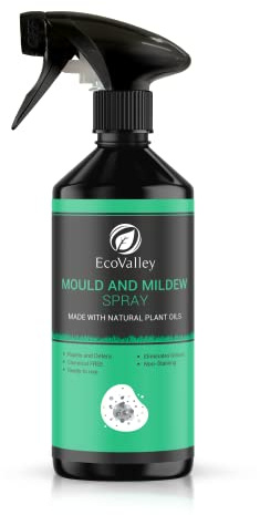 EcoValley Natural Black Mould and Mildew Remover Spray - 500ml - Powerful Multi-Surface Cleaner for Home, Walls, Caravan - Effective Damp Mould Treatment, Eco-Friendly Formula