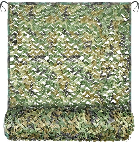FullLit Camo Netting Camouflage Netting with Mesh Backing, Hunting Blind Nets, Sunshade Canopy, Army Tarp Fence Net for Party Decoration, Photograph and Car Cover (20ft×20ft)