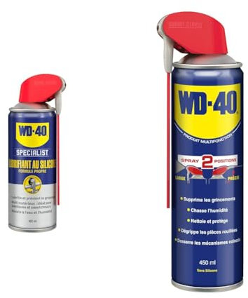 WD-40 Specialist • Lubrifiant Au Silicone • Spray Double Position • Formule Propre & WD-40 • Produit Multifonction • Spray Double Position • Sans Silicone • Non Conducteur