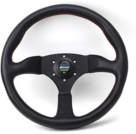 Volante Da Corsa,Volante Sportivo Auto Volante Car Racing Performance Tuning sportivo in pelle universale Spoon 350 millimetri