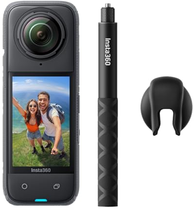 Insta360 X4 Get-Set Bundle - 8K Waterproof 360 Action Camera, 4K Wide-Angle Video, Invisible Selfie Stick, Removable Lens Guards, 135 Min Battery Life, AI Editing, Stabilization, No microSD Card