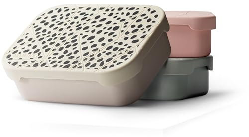 MAMEIDO Brotdose Edelstahl 800ml, mit flexiblem Trenner & Silikondeckel, Lunchbox Erwachsene, leichte Vesperbox Kinder, Brotbox Kinder mit Fächern (Almond Flakes, 0,8l)