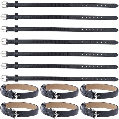 GORGECRAFT 20pz Nero Tradizionale Kilt Cinghie Estensibili in Pelle PU Scozzese Staffa in Pelle Polsini Bracciali Antiscivolo Porta Maniche Cintura in Pelle Tag Bagagli Cinghie per Kilt Cappotto