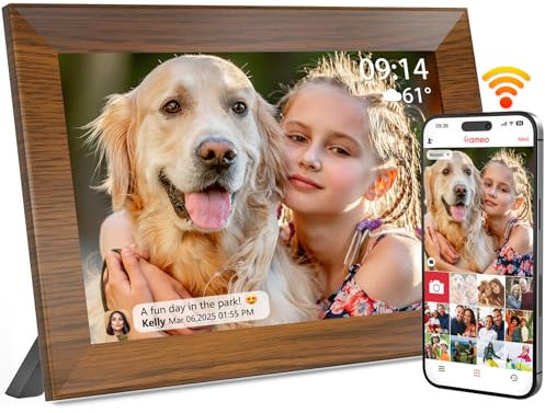 Frameo Cornice Digitale WiFi da 10,1 Pollici, Memoria 32GB, Schermo IPS Touchscreen HD 1280 x 800P, Cornice Smart Cloud con Rotazione Automatica, Condividi Foto/Video Subito da Qualsiasi Luogo