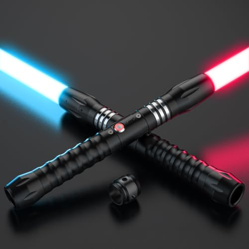 Spada Laser RGB 24 Colori, Spade Laser Star War Ricaricabili USB-C con Suono FX e manico metallico, 102 CM Lightsaber per Bambini e Adulti Regalo di Compleanno Natale Giochi di Ruolo (Prisma 2pc)