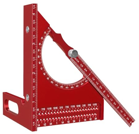 Tktouci Regla De Carpintería | Escuadra de Carpintería de Precisión,Herramienta de Medición con Transportador para Carpinteros y Técnicos