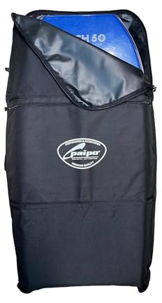 Fetch 50 Sac de bodyboard double avec bretelles sac à dos, polyester résistant, grande poche pour accessoires, noir avec logo blanc