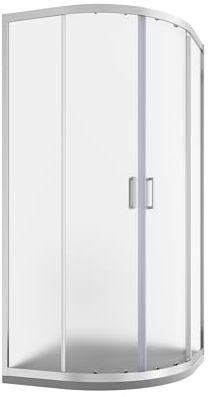 Box Doccia Semicircolare Vetro Temperato 6mm h185cm Profili Cromati modello Tonga (Vetro Stampato, 80x80cm)