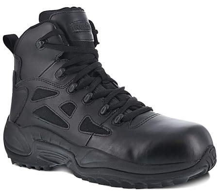 Reebok Botas de respuesta rápida para hombre, con cremallera lateral, 15,24 cm, color marrón claro, 48 EU, Negro, 8.5-M US mens