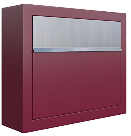 Briefkasten, Design Wandbriefkasten Elegance Rot/Edelstahl - Bravios