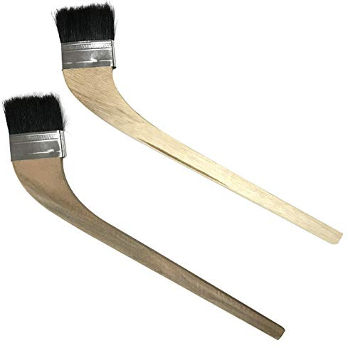 2Pcs Wooden Handle Bristle Radiator Paint Brush, 2.5 Inch Brush Width, 430mm Total Length, 45mm Trim Length