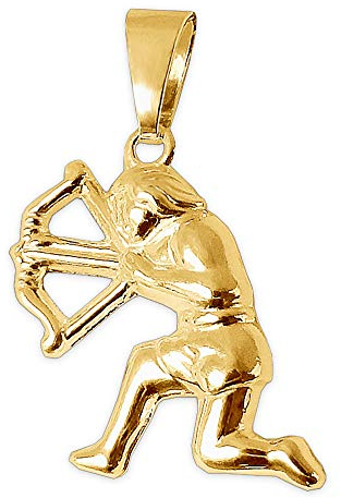 CLEVER SCHMUCK Goldener Damen Herren Sternzeichen Anhänger Schütze 15 mm beidseitig figürlich plastische Form und glänzend und 333 GOLD 8 KARAT