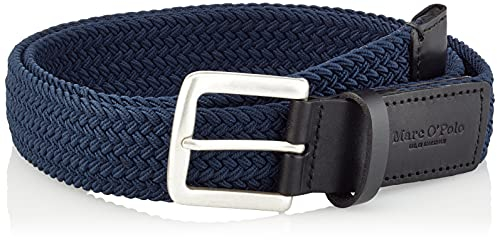 Marc O'Polo Herren Gürtel geflochten aus Stoff, Blau (Total Eclipse), 95