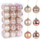 AGM Pack of 30 Christmas Baubles 6 cm, Christmas Tree Decorations, Shatterproof Glitter Ornaments, Hanging Ball for Parties, Weddings, Festivals (Rose Gold)