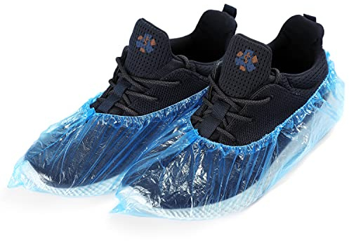 Gisinti Kit 200 Copriscarpe Monouso Copriscarpa Calzari Calzari Monouso scarpa elastico di chiusura termosaldato colore blu Taglia Unica 200 Pezzi