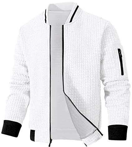 SAVKOOV Mens Lightweight Jacket Casual Bomber Jacket Varsity Coat
