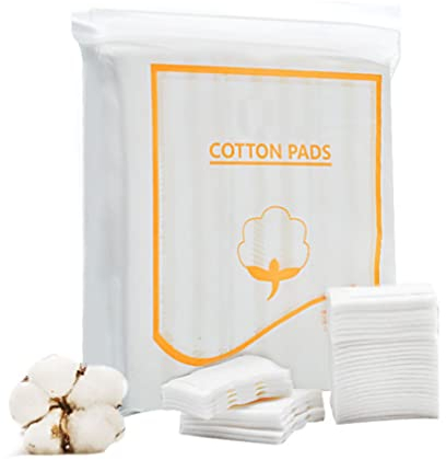 ericotry 200 Stück rechteckige Bio-Make-up-Baumwollpads, fusselfrei, Gesichtsreinigungspads, weiche Baumwoll-Nagellackentferner-Pads zum Entfernen und Reinigen von Make-up