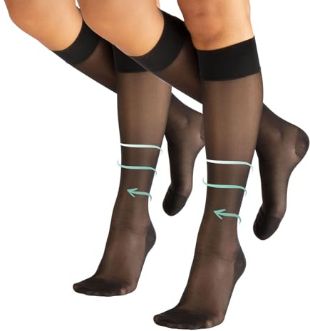 CALZITALY PACK 1/2 Calcetines Medicos hasta La Rodilla, Calcetines a Compresión Graduada Media, 70 Den, 10-14mm/Hg | Calcetería Italiana
